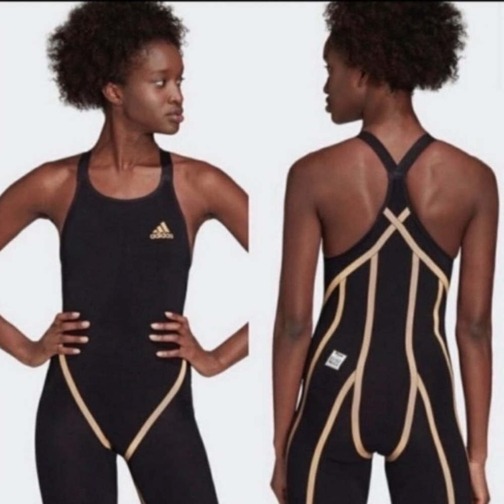 Adidas Black Gold Adizero Performance Racing Swimsuit 22”